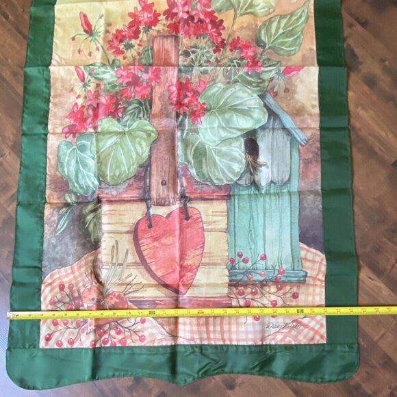 Floral Heart Birdhouse Signed D Knott Spring Decorative House Garden Flag Banner - Picture 6 of 7